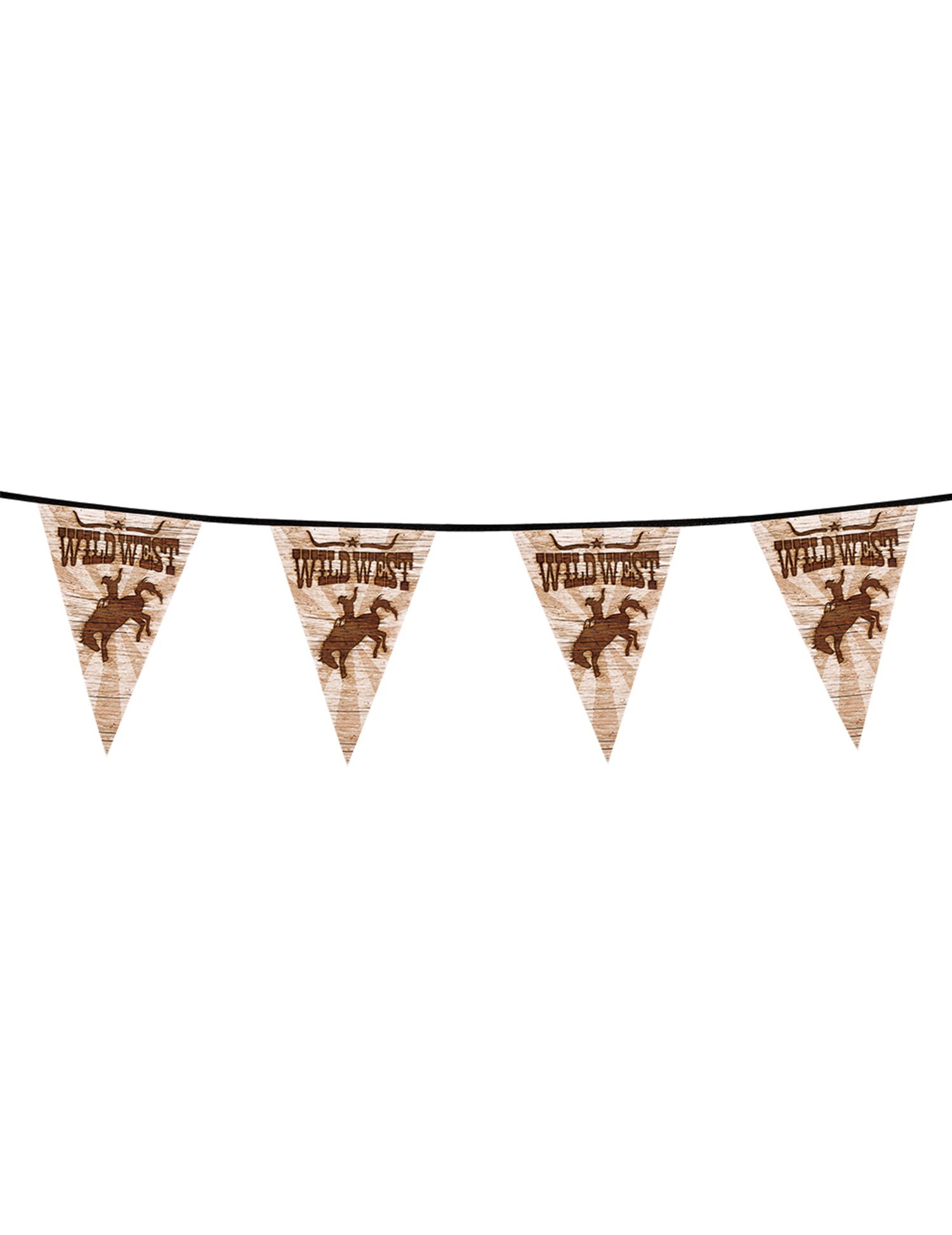 Dimensions d'un fanion de la guirlande fanions Western Wild West