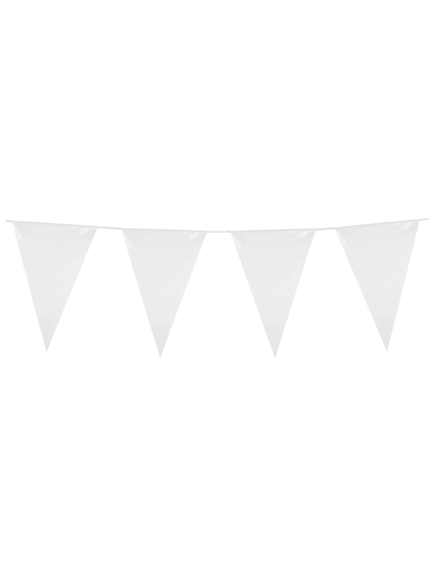 Guirlande à fanions blancs pour fête blanc 10m