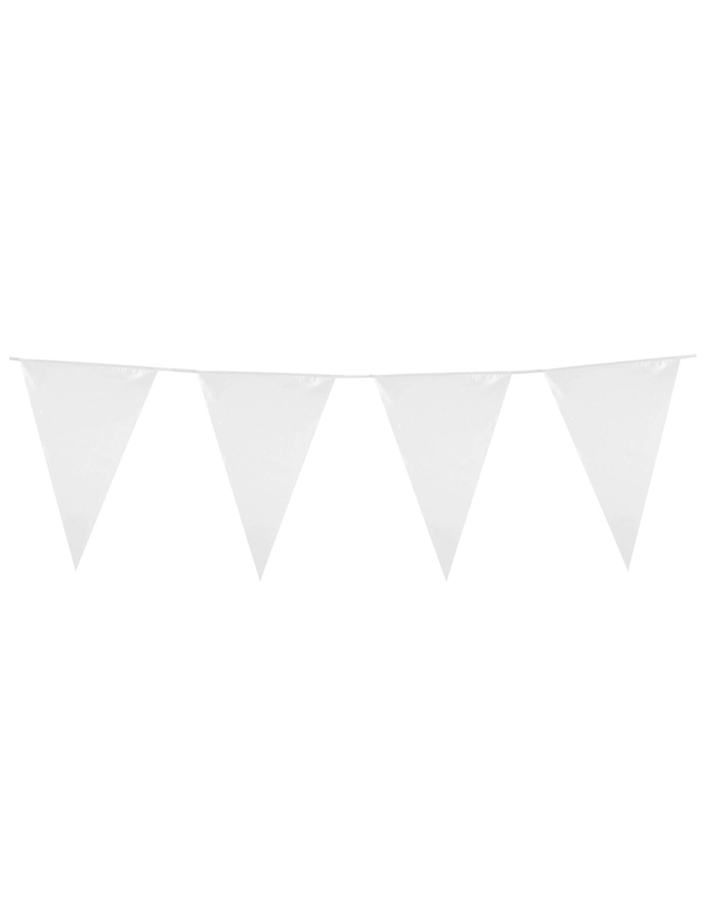 Guirlande à fanions blancs pour fête blanc 10m