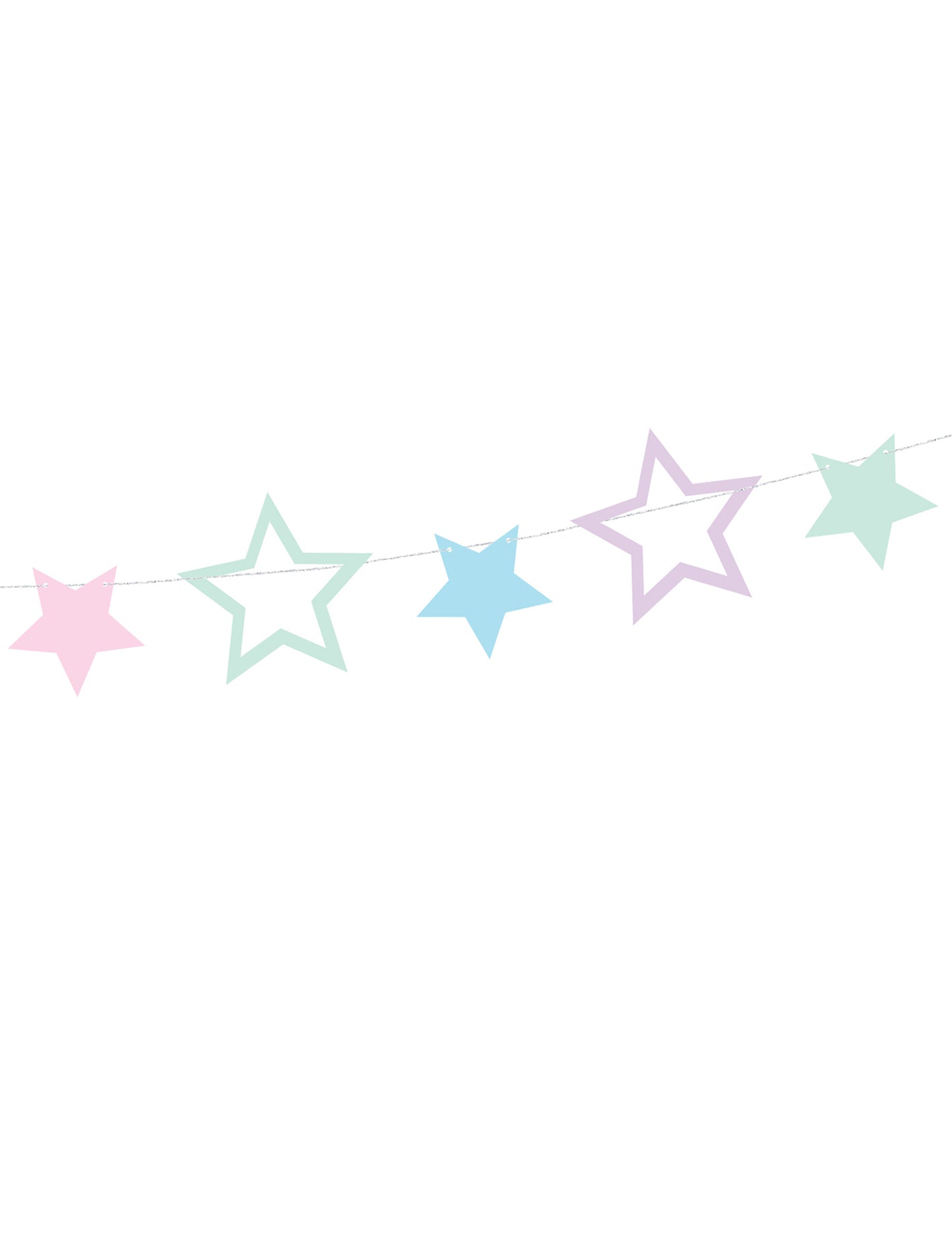 Направи си сам гирлянд с 10 многоцветни звезди 140 cm украси за рожден ден