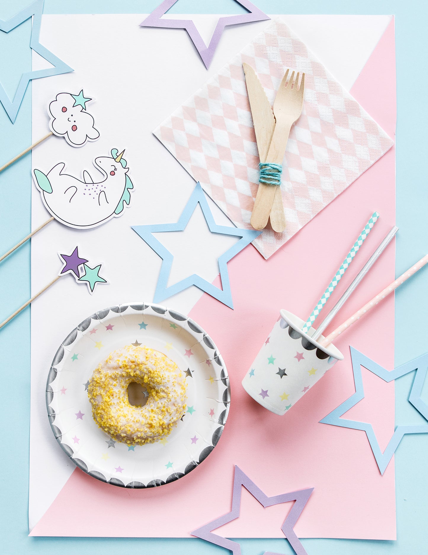 Направи си сам гирлянд с 10 многоцветни звезди 140 cm украси за рожден ден