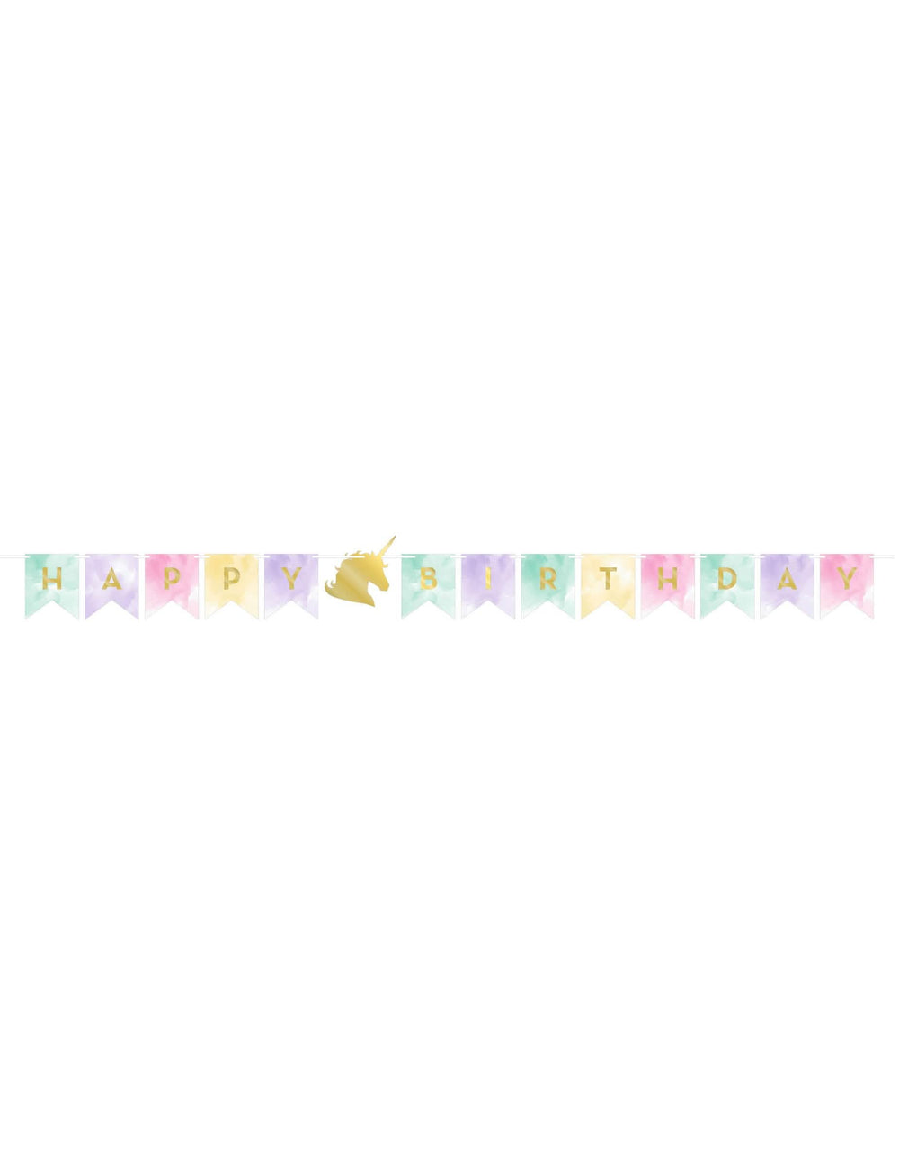 Vue d'ensemble de la guirlande anniversaire licorne