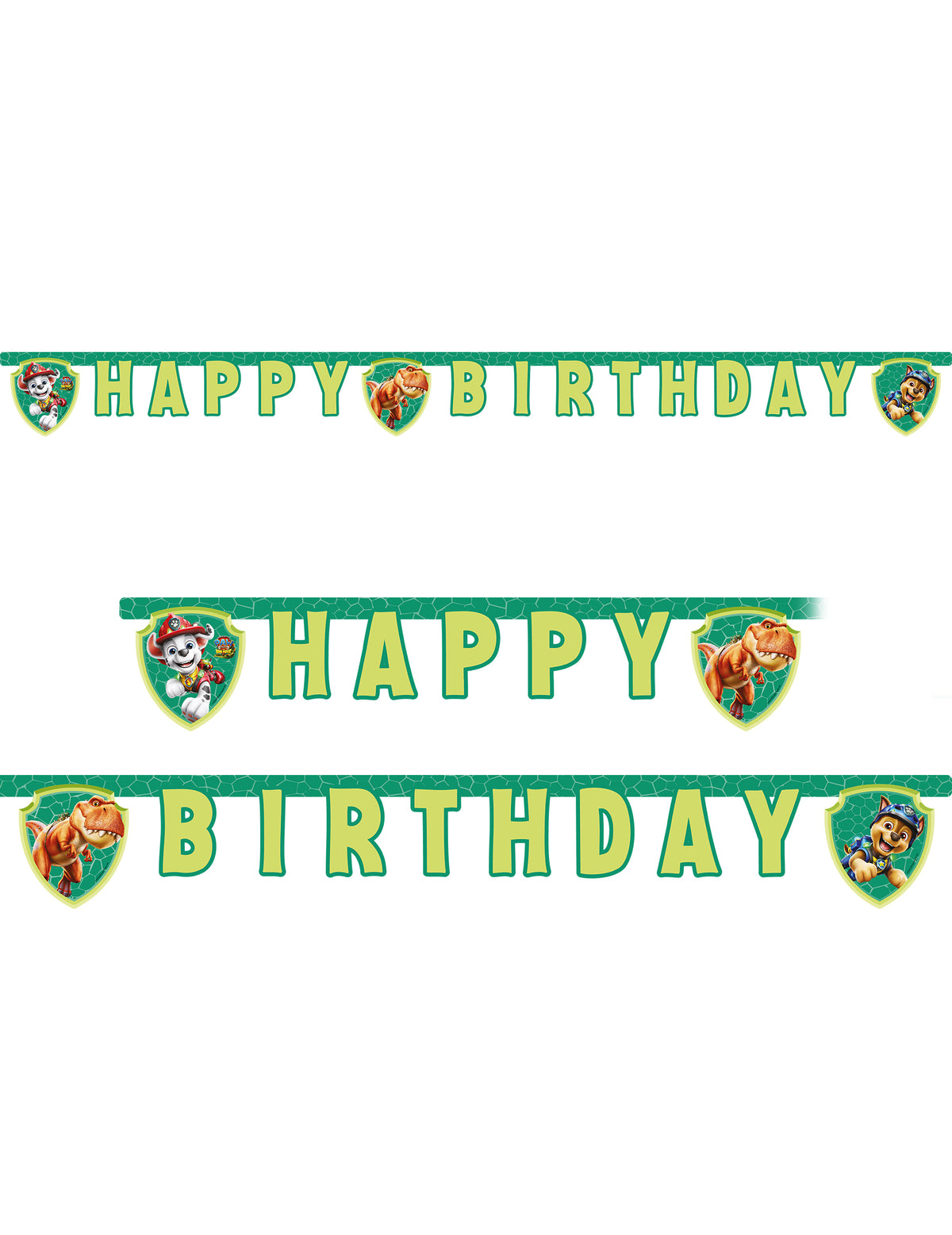 Съчленен гирлянд Happy Birthday Пес патрул™ Dino movie 200 cm