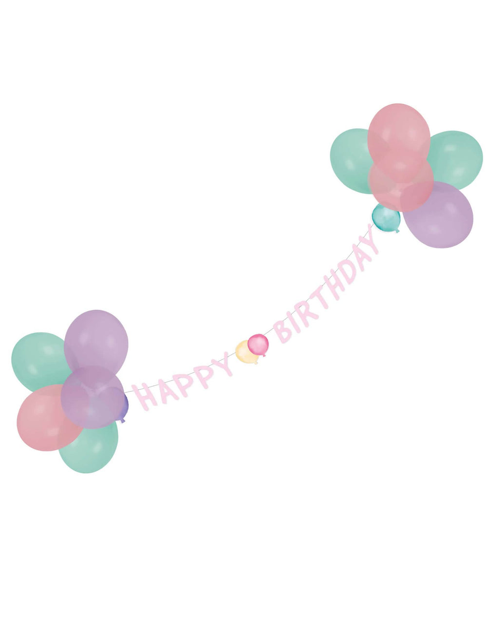 Гирлянда с балони Happy Birthday за пастелно парти