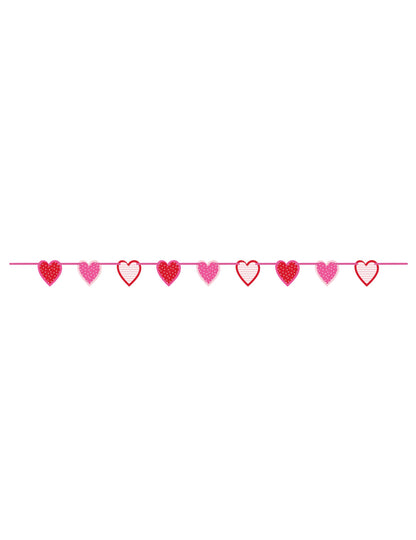 Vue d'ensemble de la guirlande coeurs à motifs