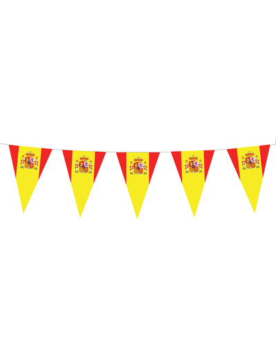 Guirlande de fanions drapeaux espagnols pour fête rouge et jaune