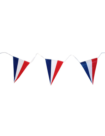 Guirlande drapeaux français pour fête bleu blanc rouge