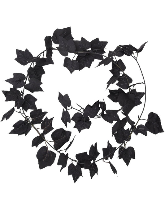 Guirlande de feuilles d'érables décoration d'halloween noire