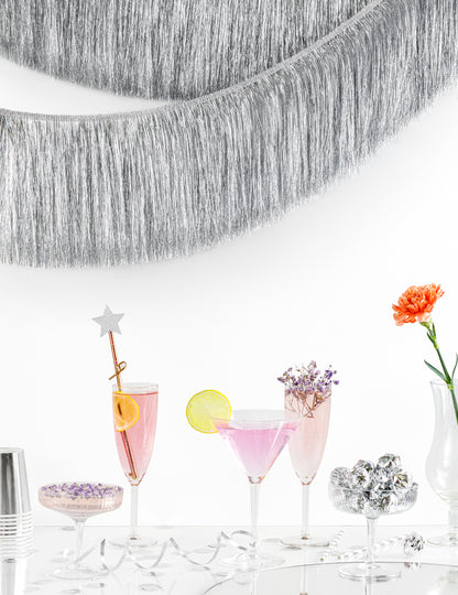 Гирлянда от сребърни ресни 135 cm