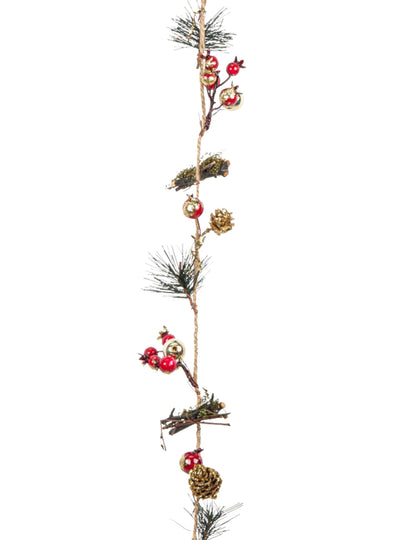 Гирлянда от шишарки, горски плодове, ела и дървесина 120 cm