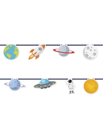 Картонена гирлянда космос 2 м, тема космос 