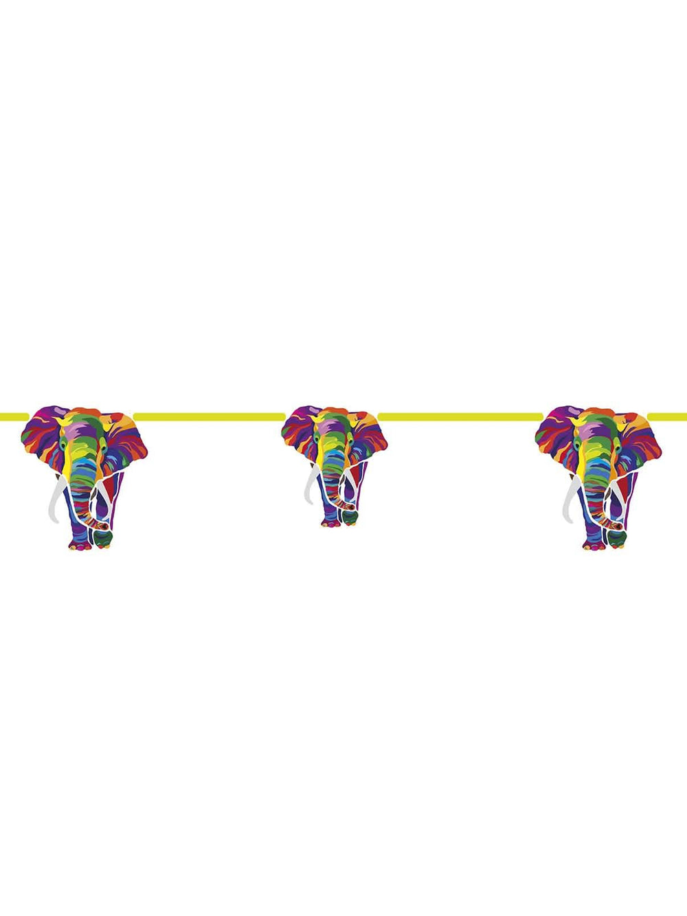 Хартиена гирлянда с слон за рожден ден многоцветно