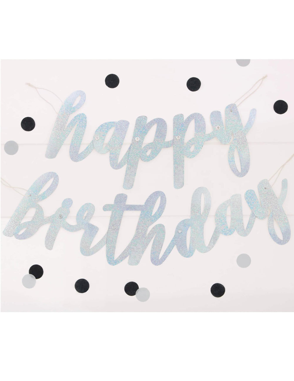 Хартиена гирлянда Happy Birthday за сребърен блестящ рожден ден