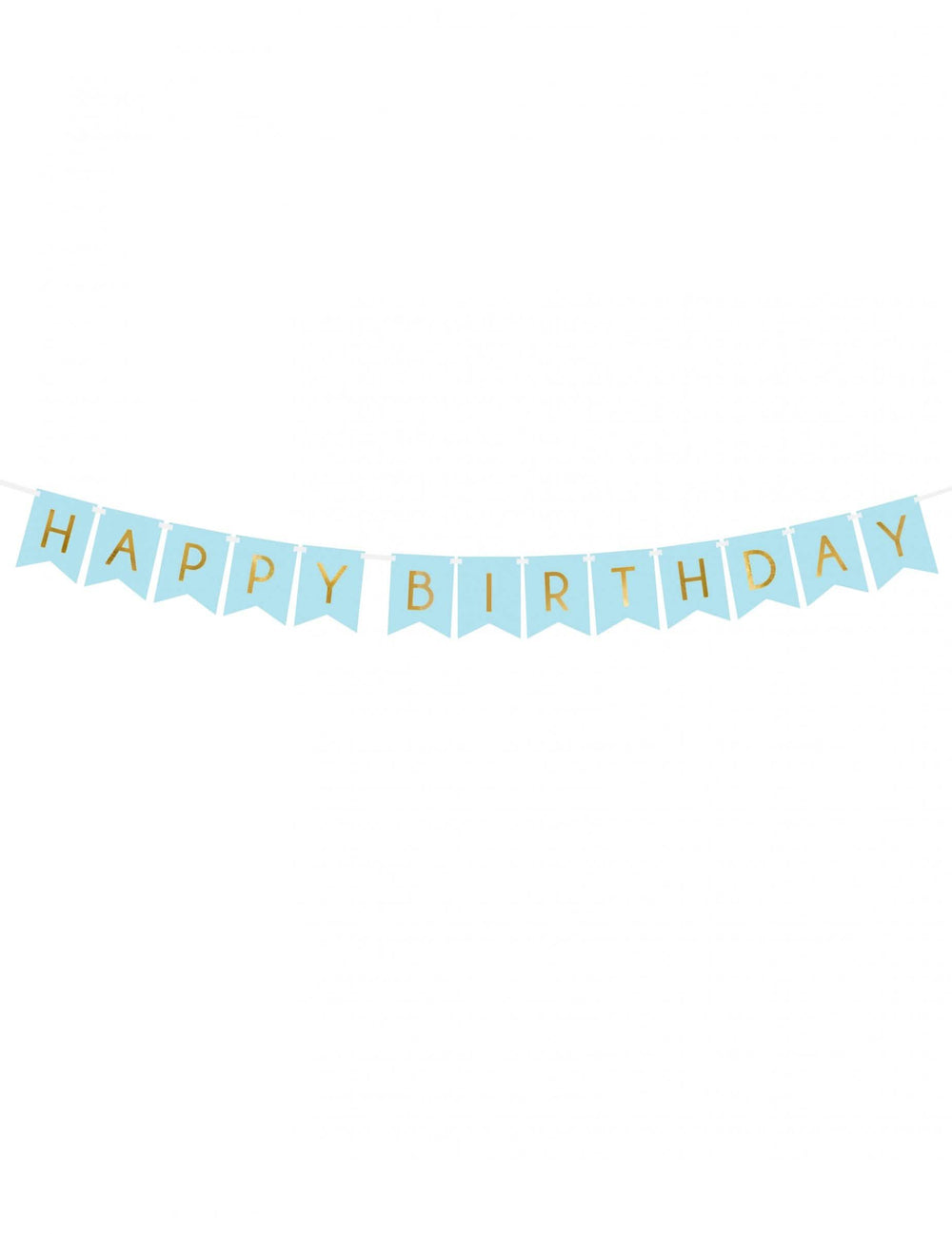 Гирлянда от картон Happy Birthday за рожден ден в синьо и металическо златно