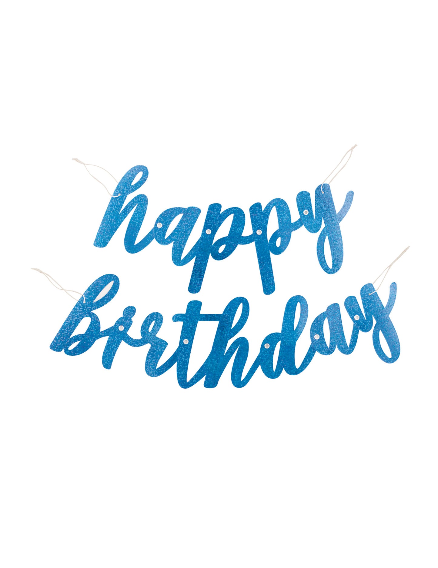 Блестяща синя картонена гирлянда "Честит рожден ден" 84 cm за рожден ден
