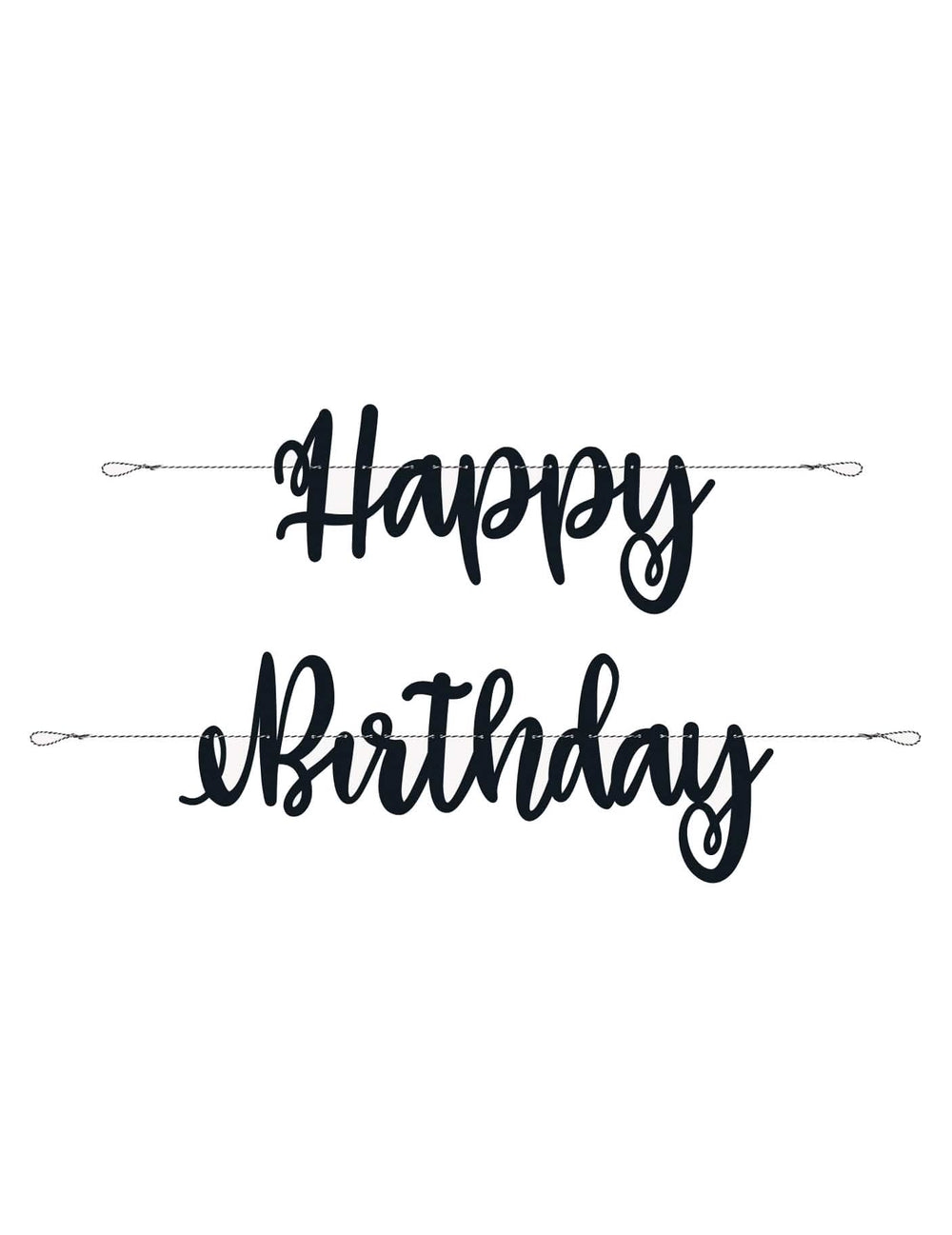 Картонена гирлянда Happy Birthday за рожден ден черна