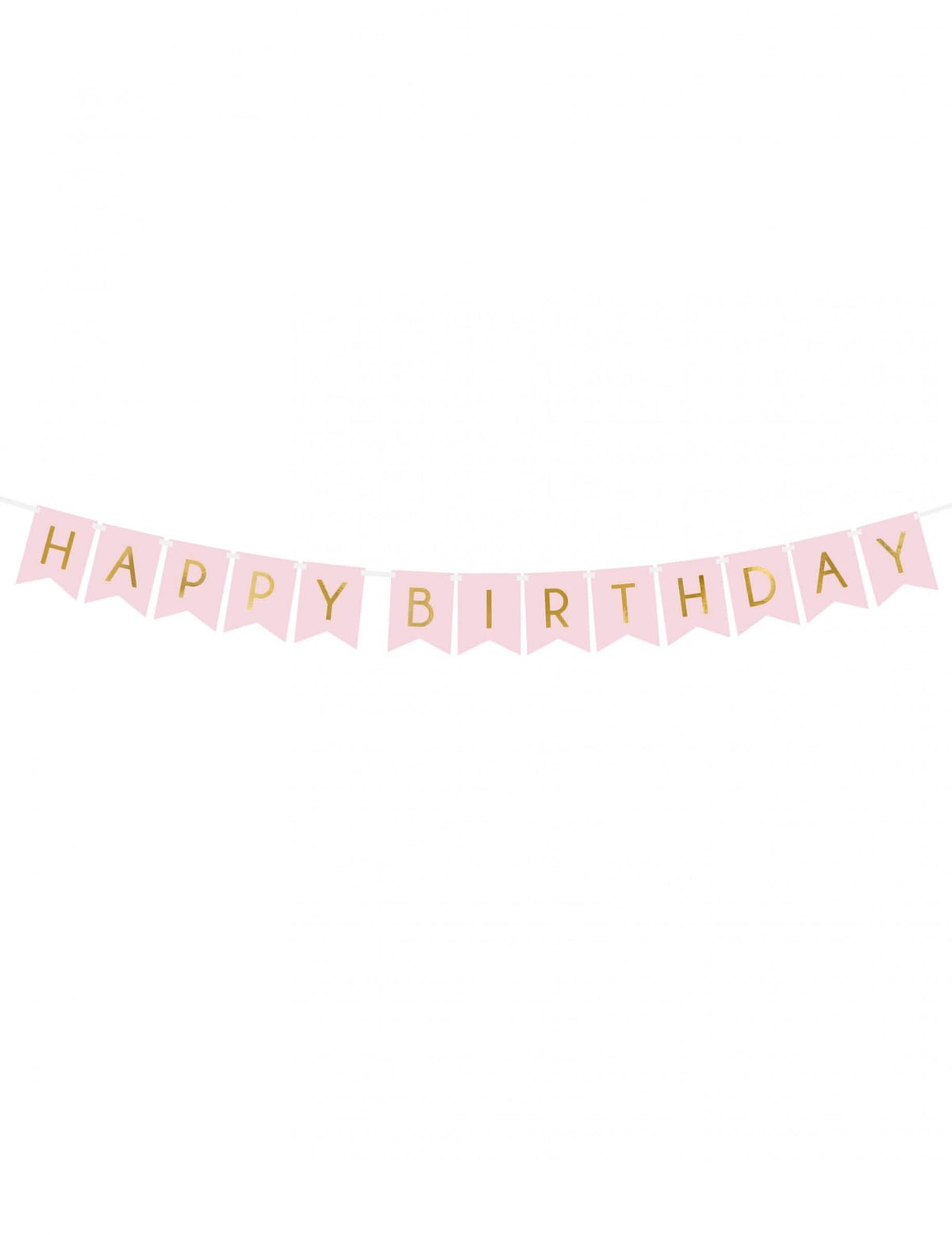 Хартиена гирлянда Happy Birthday за рожден ден, розов и златист