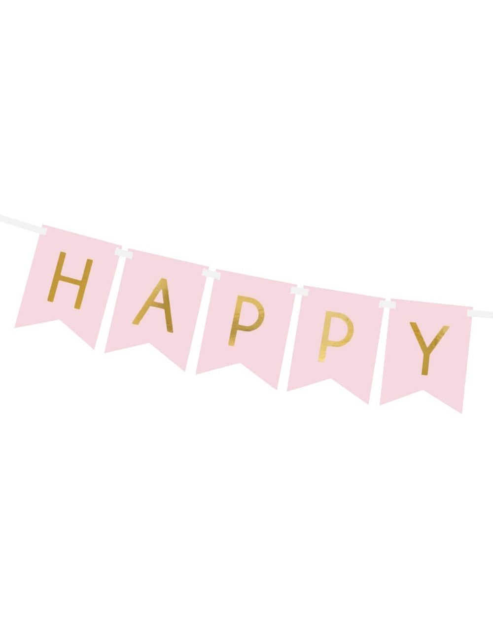 Детайл на думата HAPPY от картонената гирлянда Happy Birthday