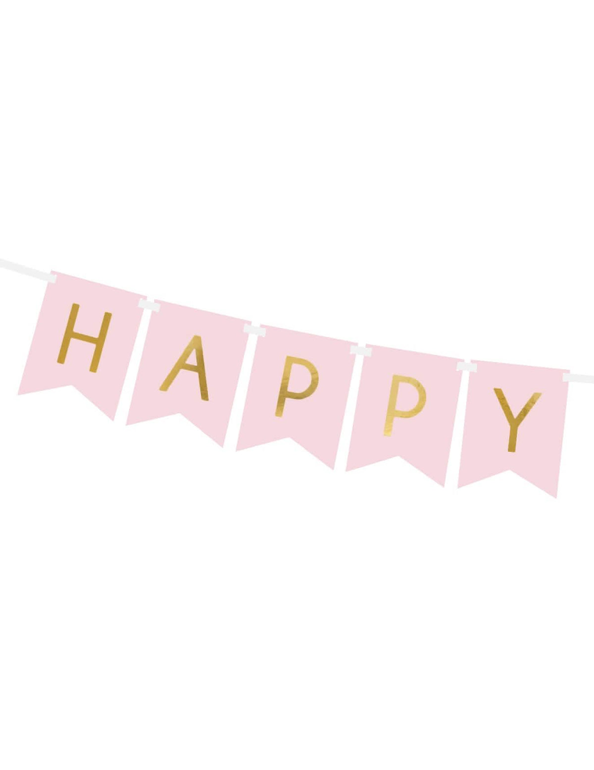 Детайл на думата HAPPY от картонената гирлянда Happy Birthday