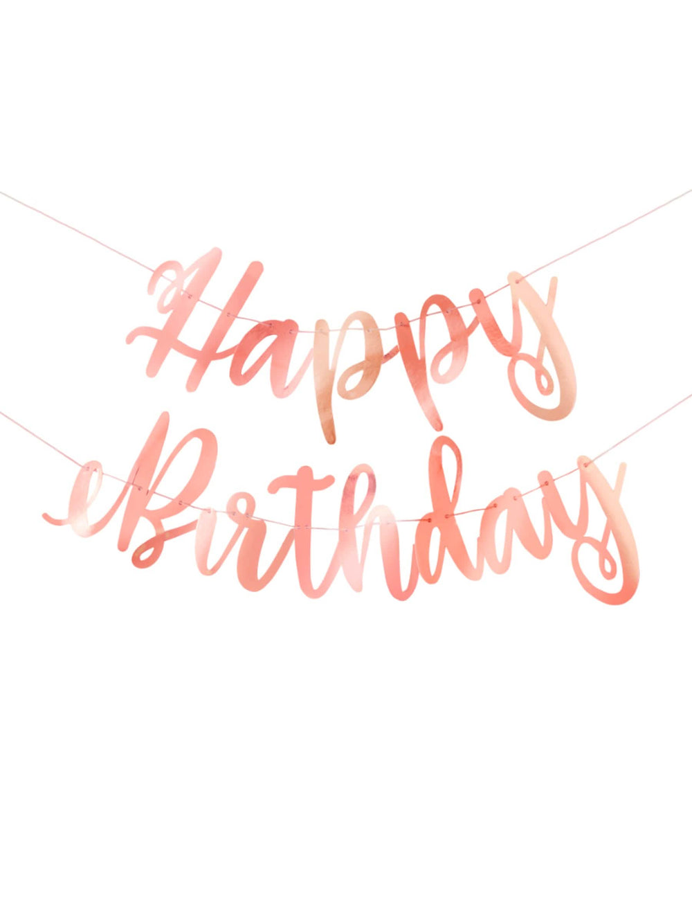 Хартиена гирлянда happy birthday за рожден ден розово злато метализирана