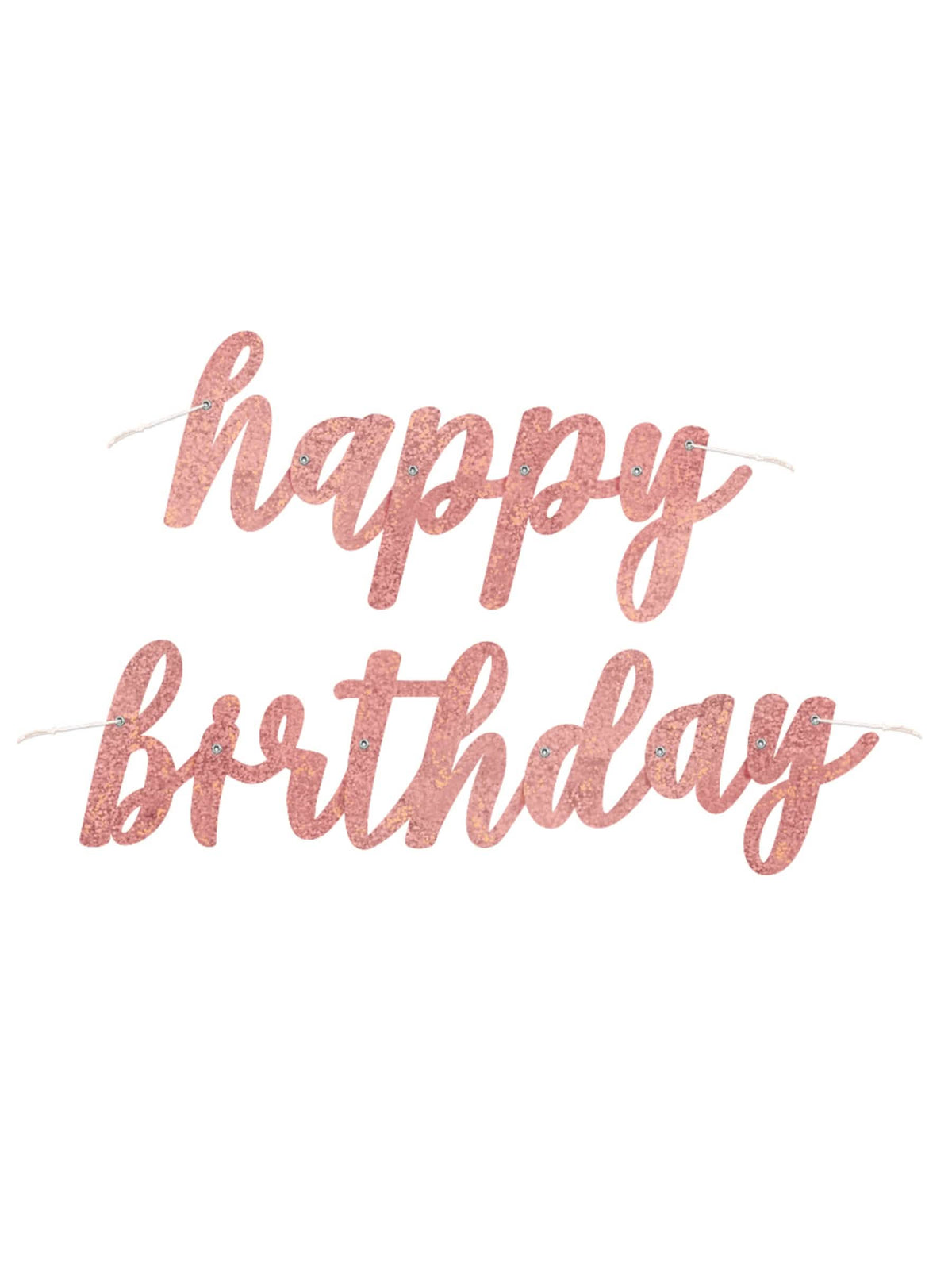Гирлянда от картон happy birthday за рожден ден розово злато с пайети