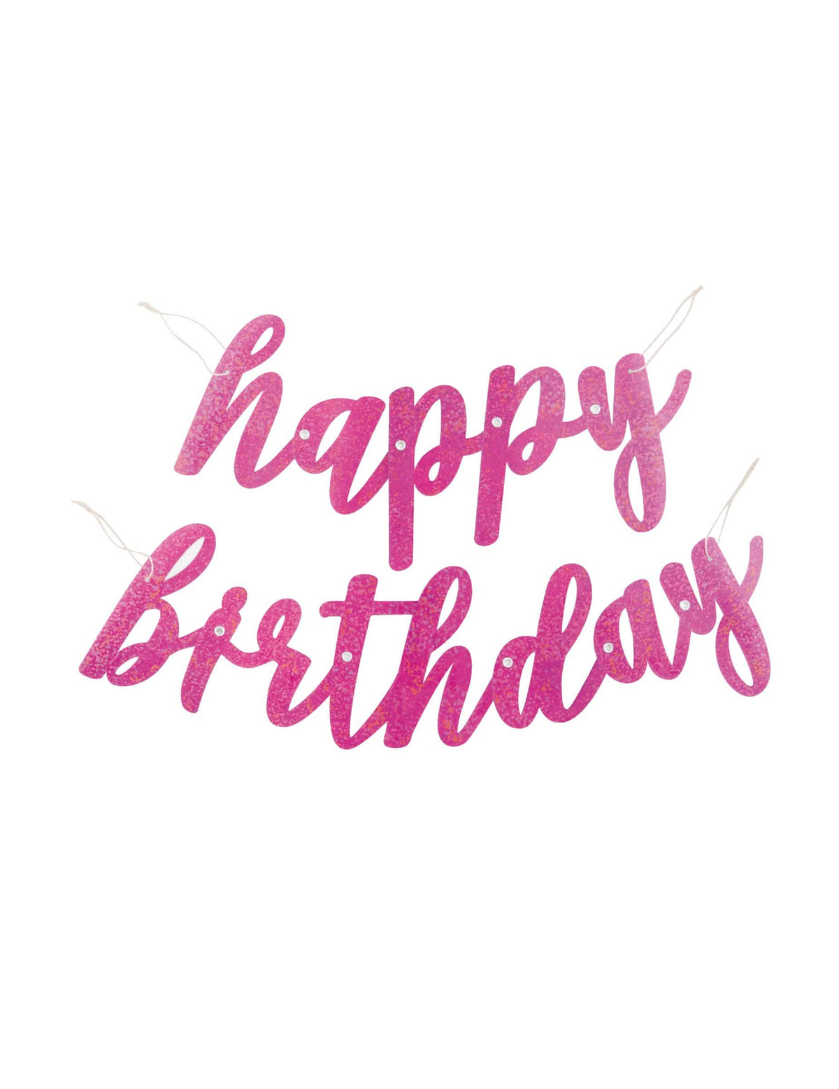 Гирлянда от картон Happy Birthday за рожден ден розов с брокат