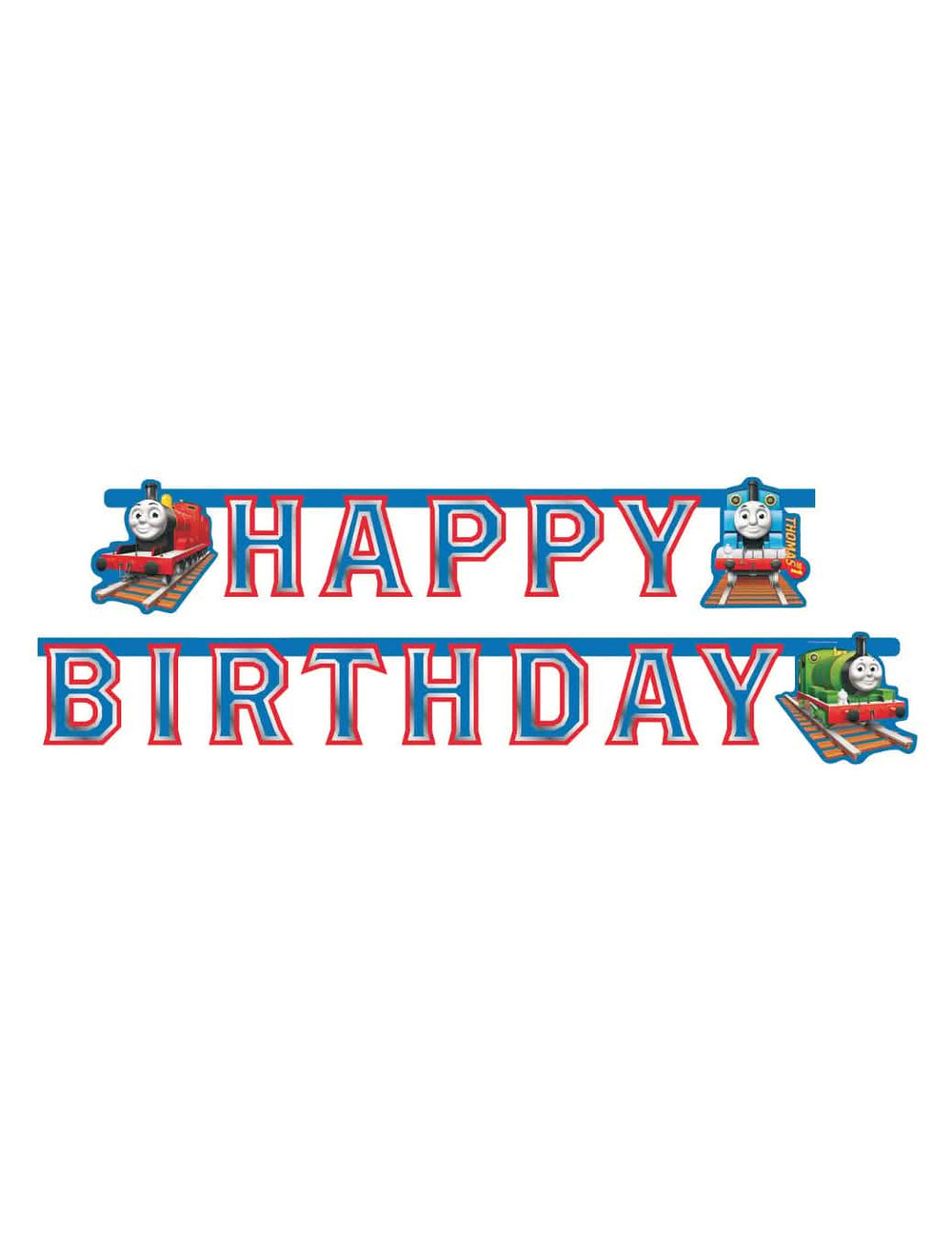 Гирлянда от картон Happy Birthday Томас и приятели за дете синя и червен