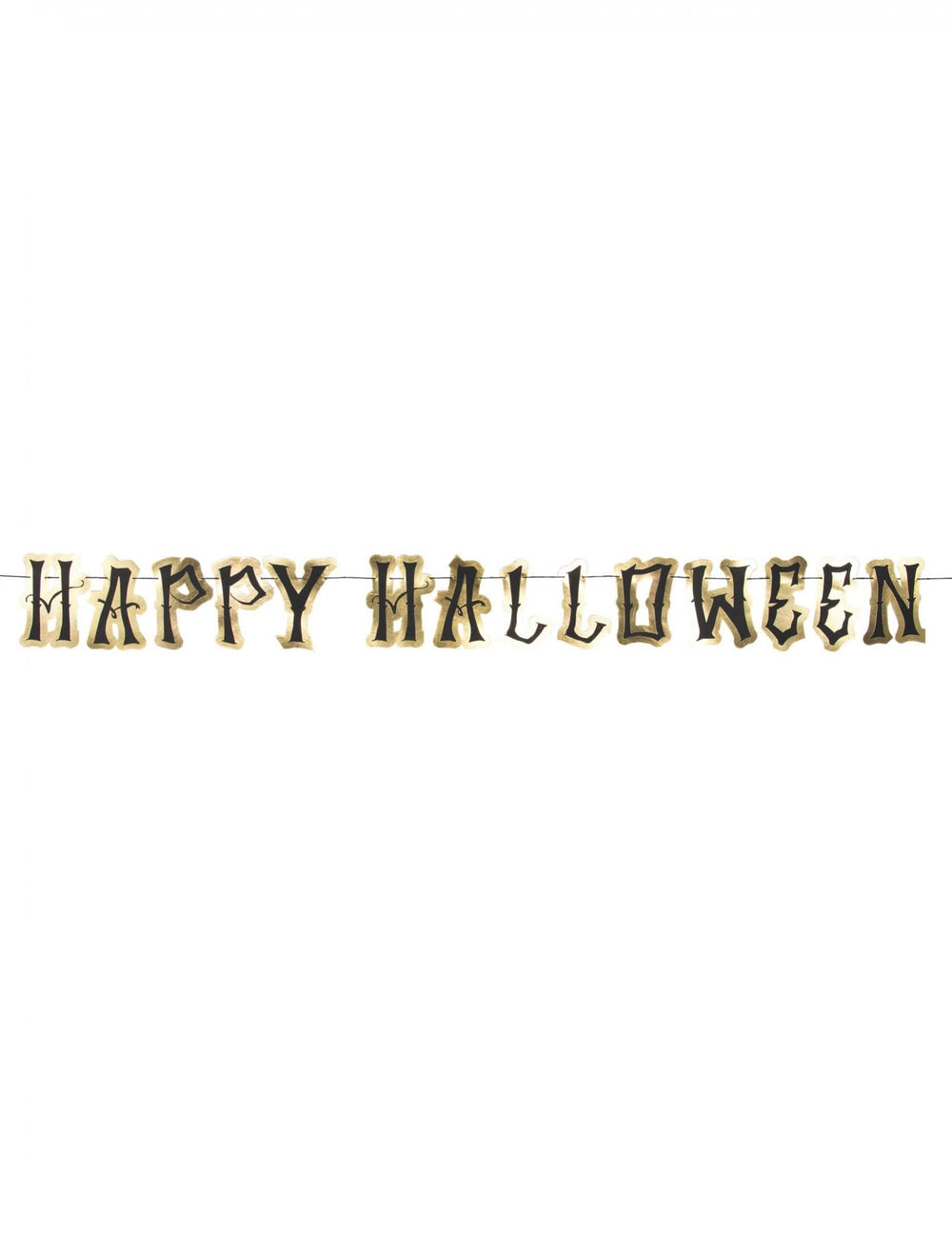 Хартиена гирлянда happy halloween за черно-златно парти с букви