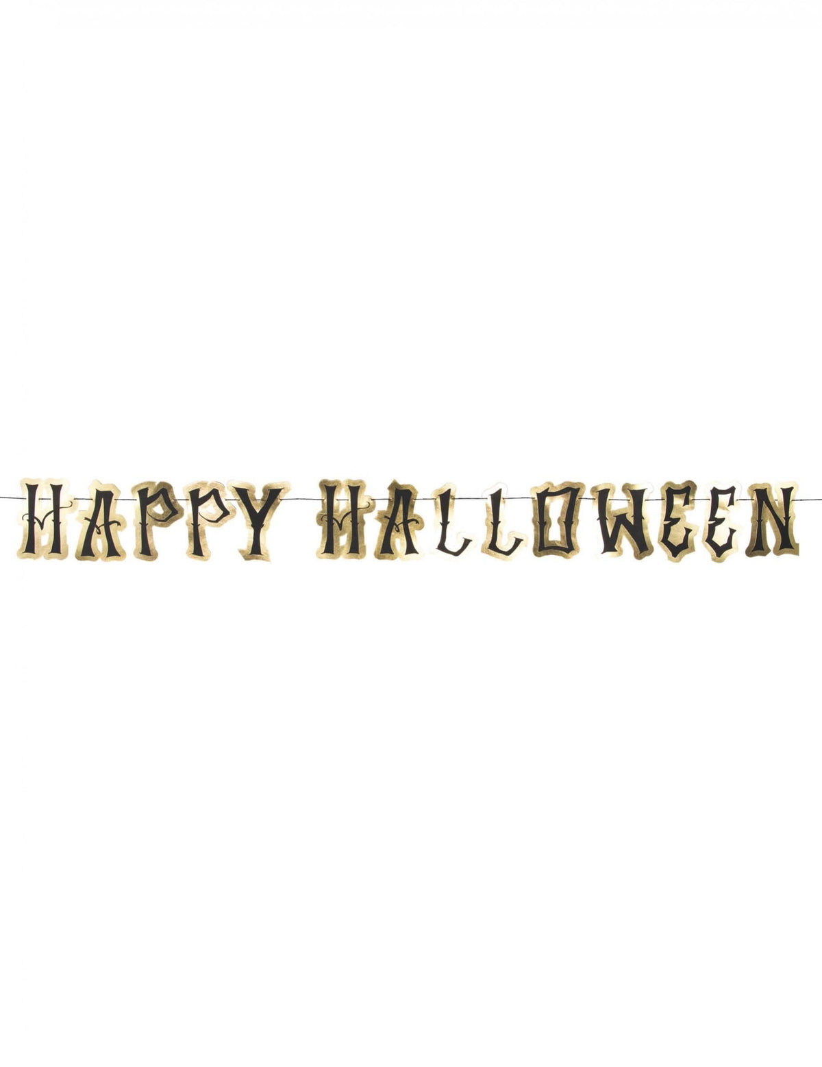 Хартиена гирлянда happy halloween за черно-златно парти с букви