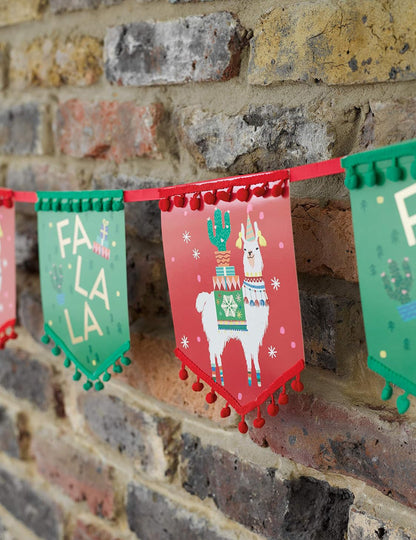 4-метрова коледна гирлянда от картон с лама и вимпели