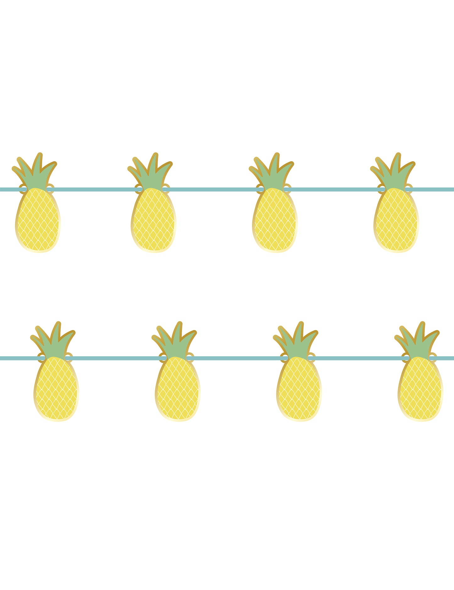 Метализирана гирлянда от ананас от картон, 2 м, лятна декорация