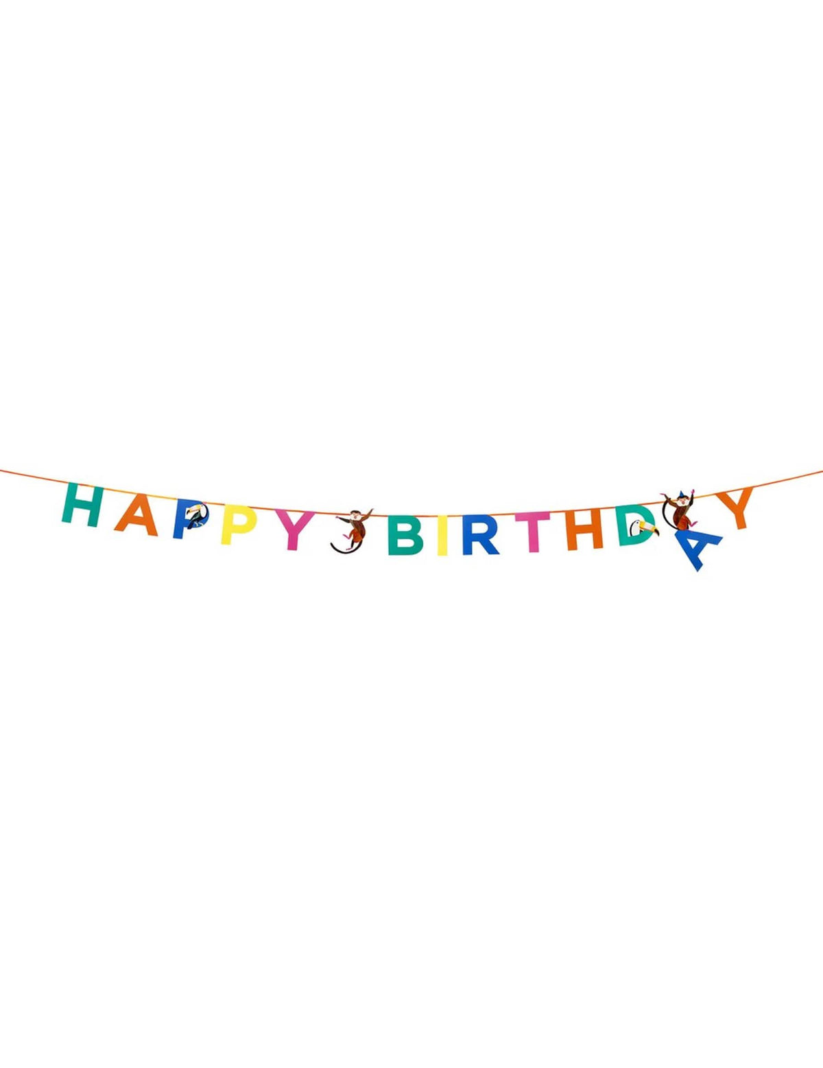 Общ преглед на картонената гирлянда Party животно Happy Birthday джунгла