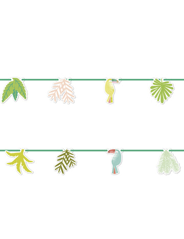 Картонена гирлянда от тропически тукан, 2 м листа от джунгла