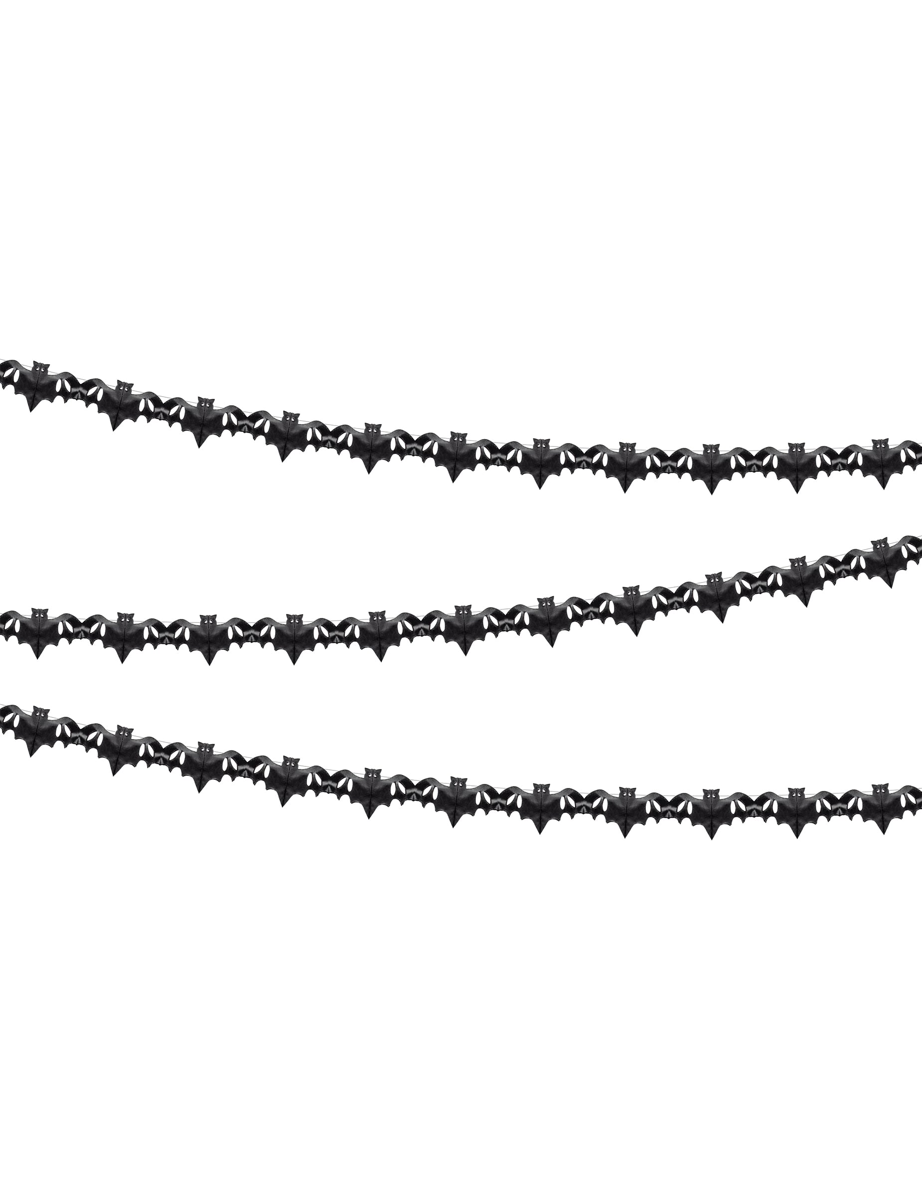 Détail des motifs suspendus de la guirlande en papier chauve-souris