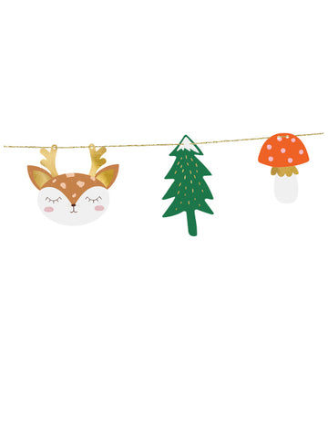 1,7-метрова коледна гирлянда от хартия с ели и елени