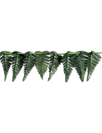 Гирлянда от зелен тропически листа от полиестер 7.62 cm x 3 м за хавайско парти