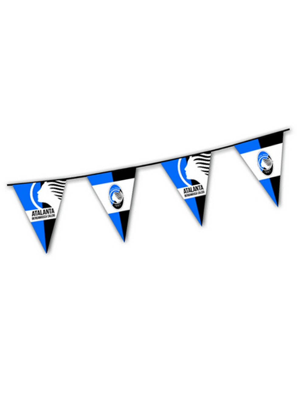 Guirlande fanion en plastique Atalanta bleue et noire