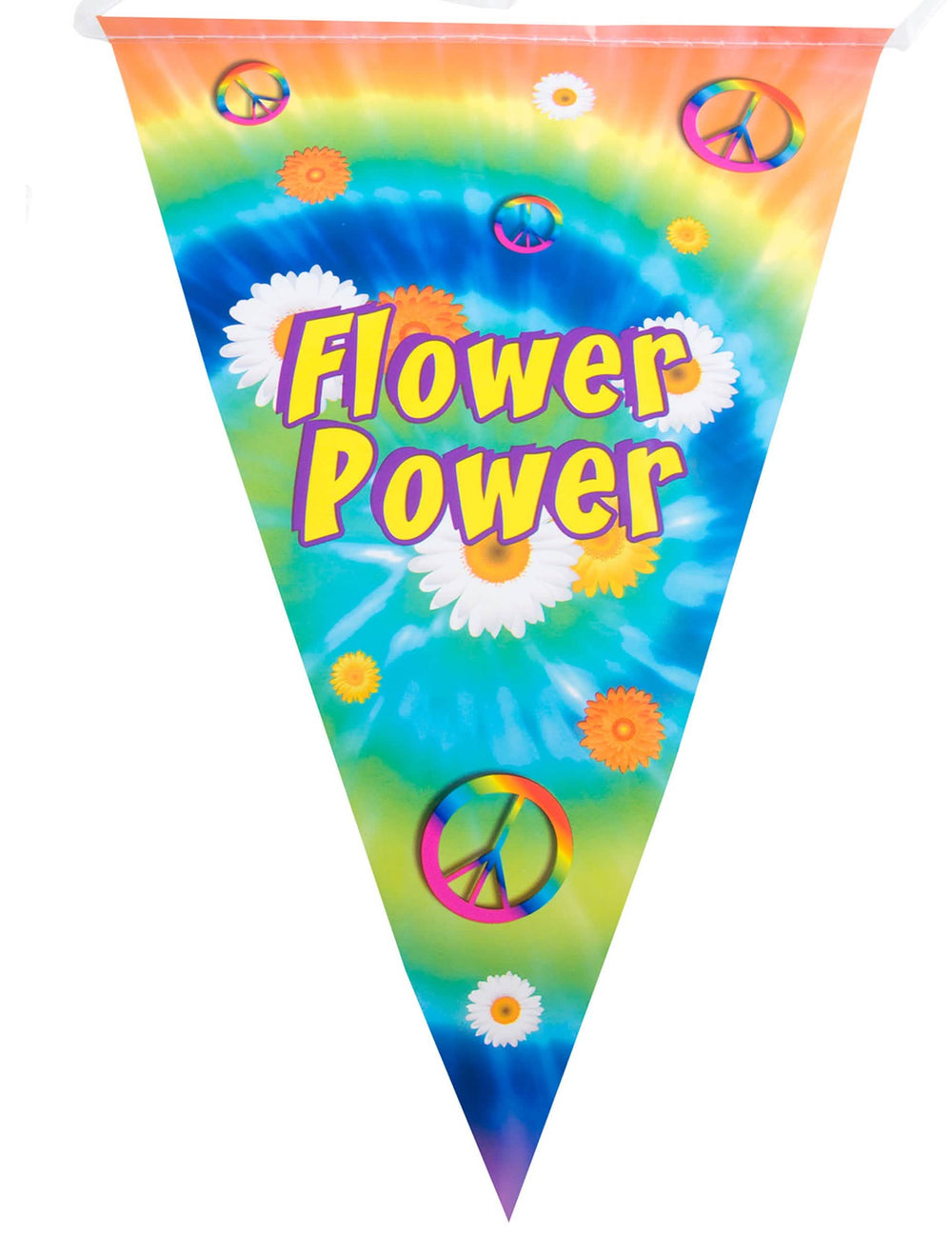 Гирлянда с флагчета в хипи стил за декорация, многоцветно с мотиви Flower Power и символи peace and love
