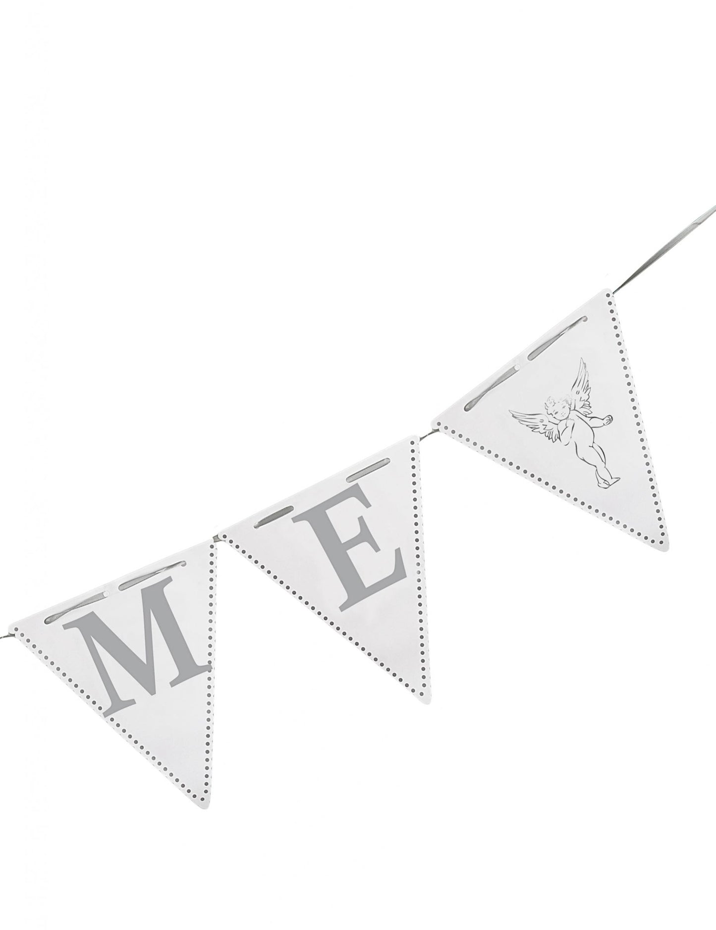 Гирлянд с флагчета за кръщене 6 метра бял и сребърен 