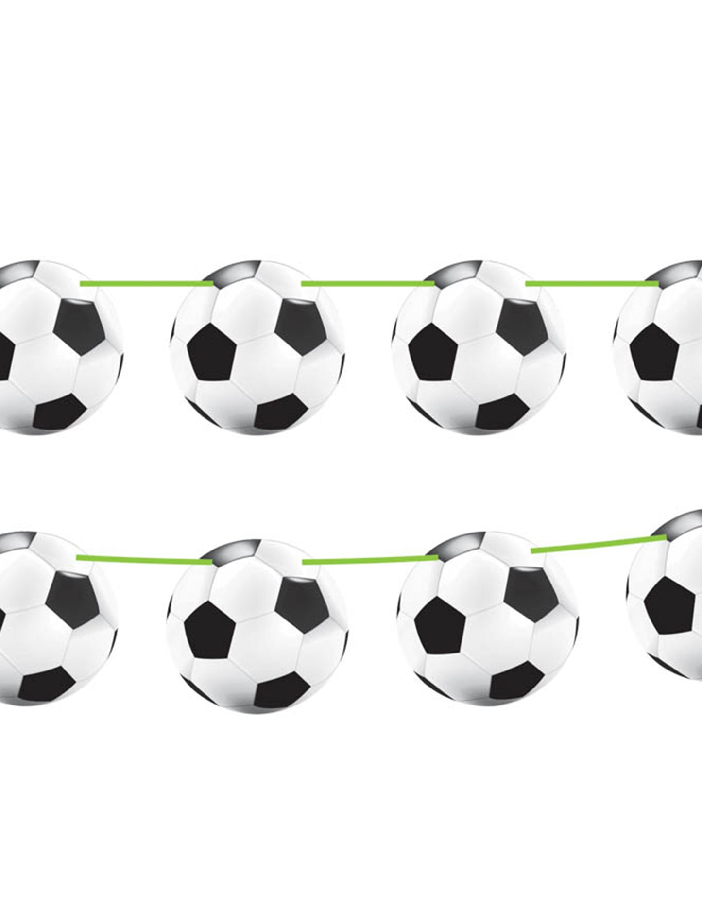 Guirlande fanions football pour fête noir et blanc 10 mètres