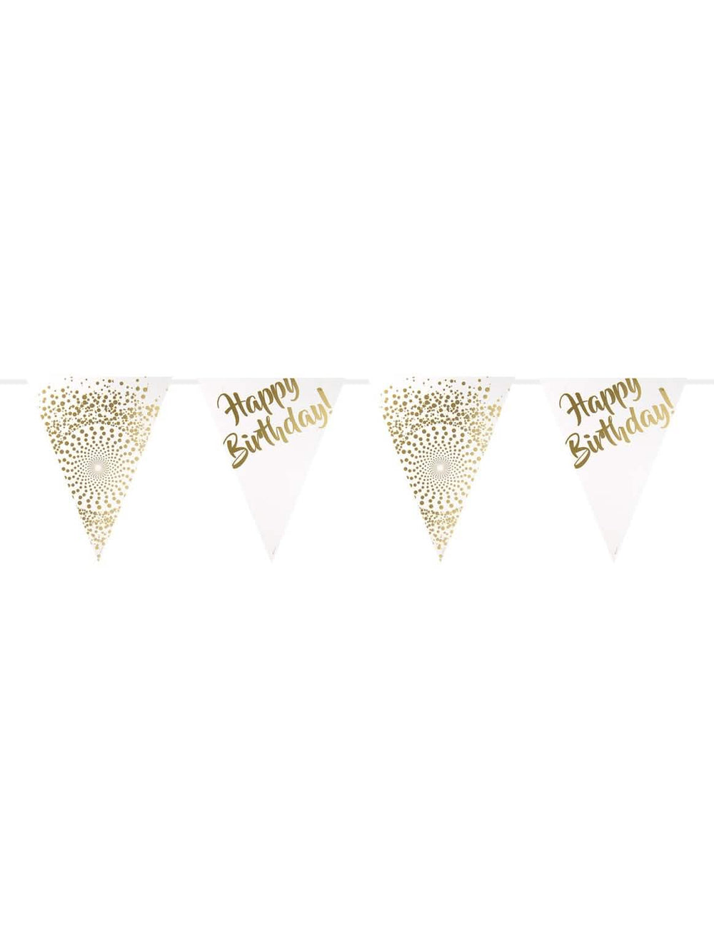 Гирлянда с флагчета Happy Birthday за рожден ден, златна, лукс