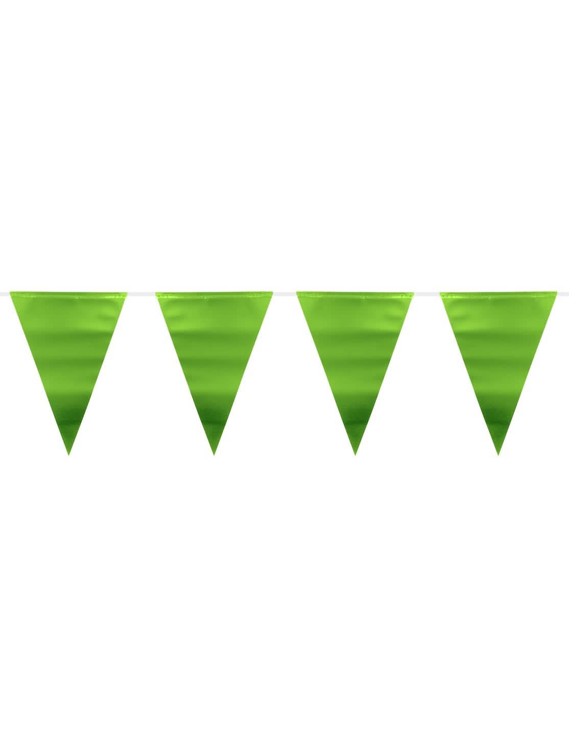 Guirlande fanions vert métallique pour fête vert brillant