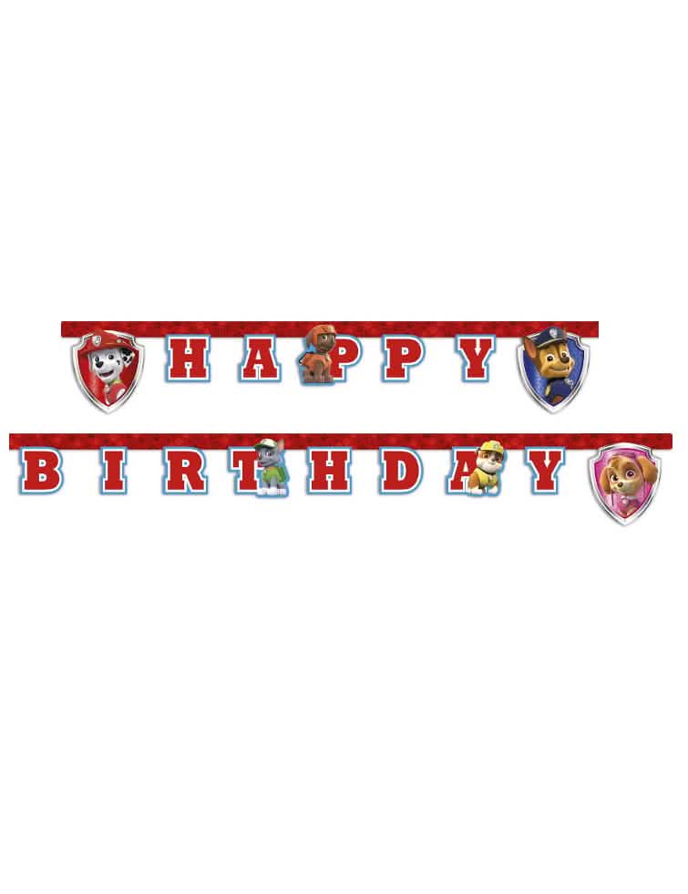 Гирлянда Happy Birthday Pat'Patrouille за дете червен