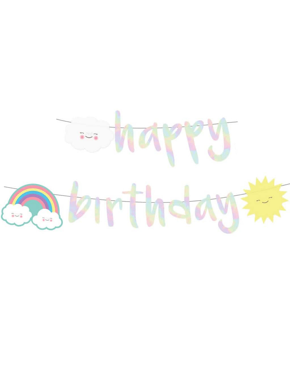 Гирлянда happy birthday иридисцентен облак от картон