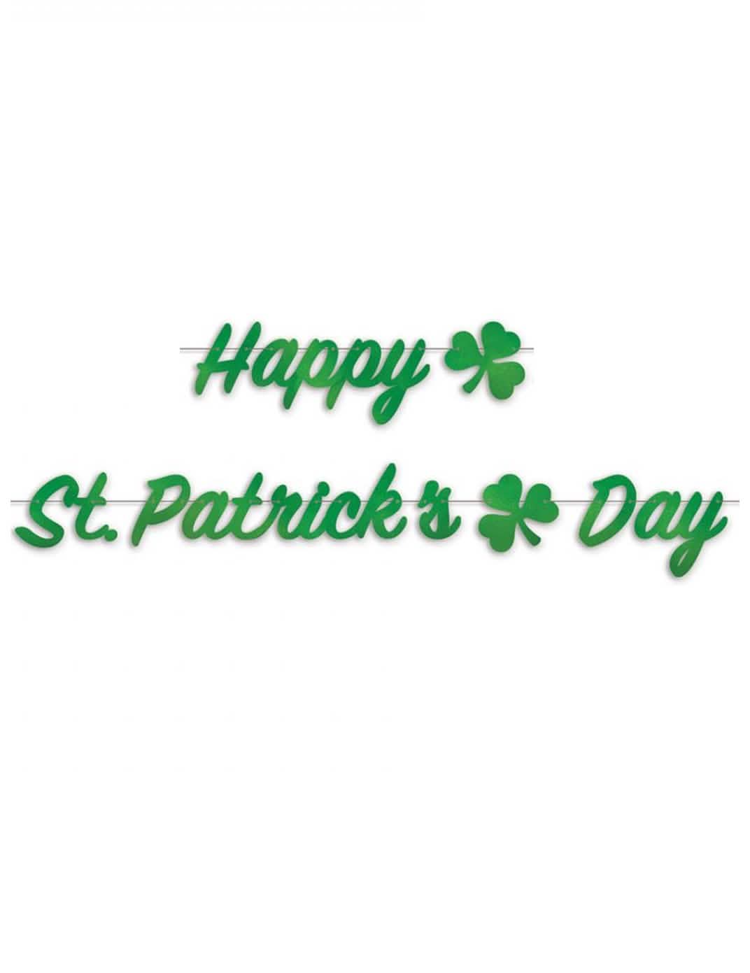 Зелена гирлянда Happy St Patrick's Day с детелини