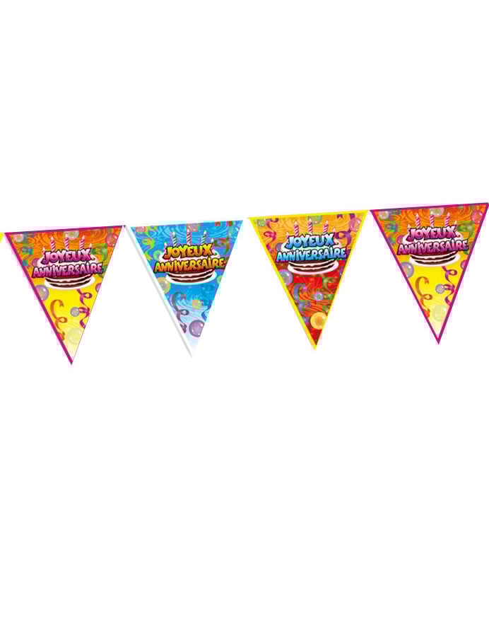 Мултицветна гирлянда Честит Рожден Ден за парти с мотиви на торти и балони