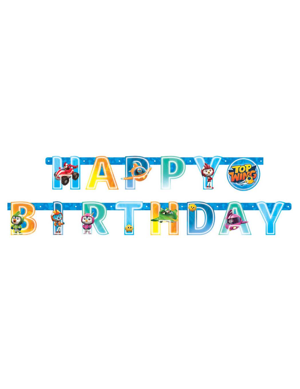 Хартиена гирлянда с букви Happy Birthday Top Wing за дете, синя