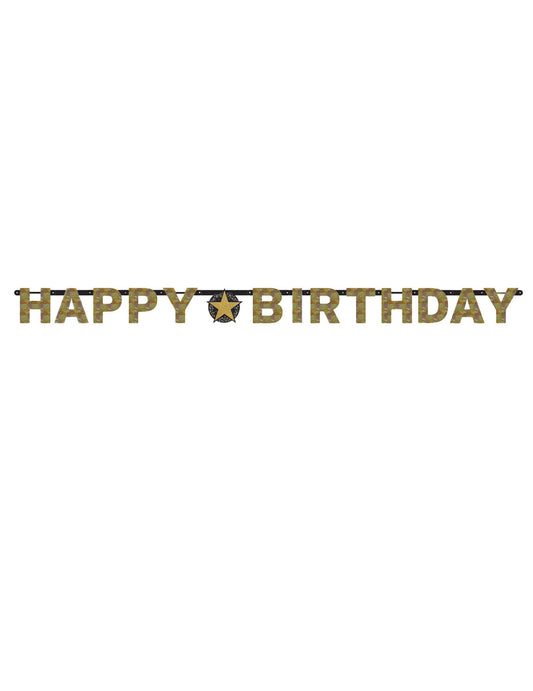 Vue d'ensemble de la guirlande lettres Happy Birthday Célébration Étincelante