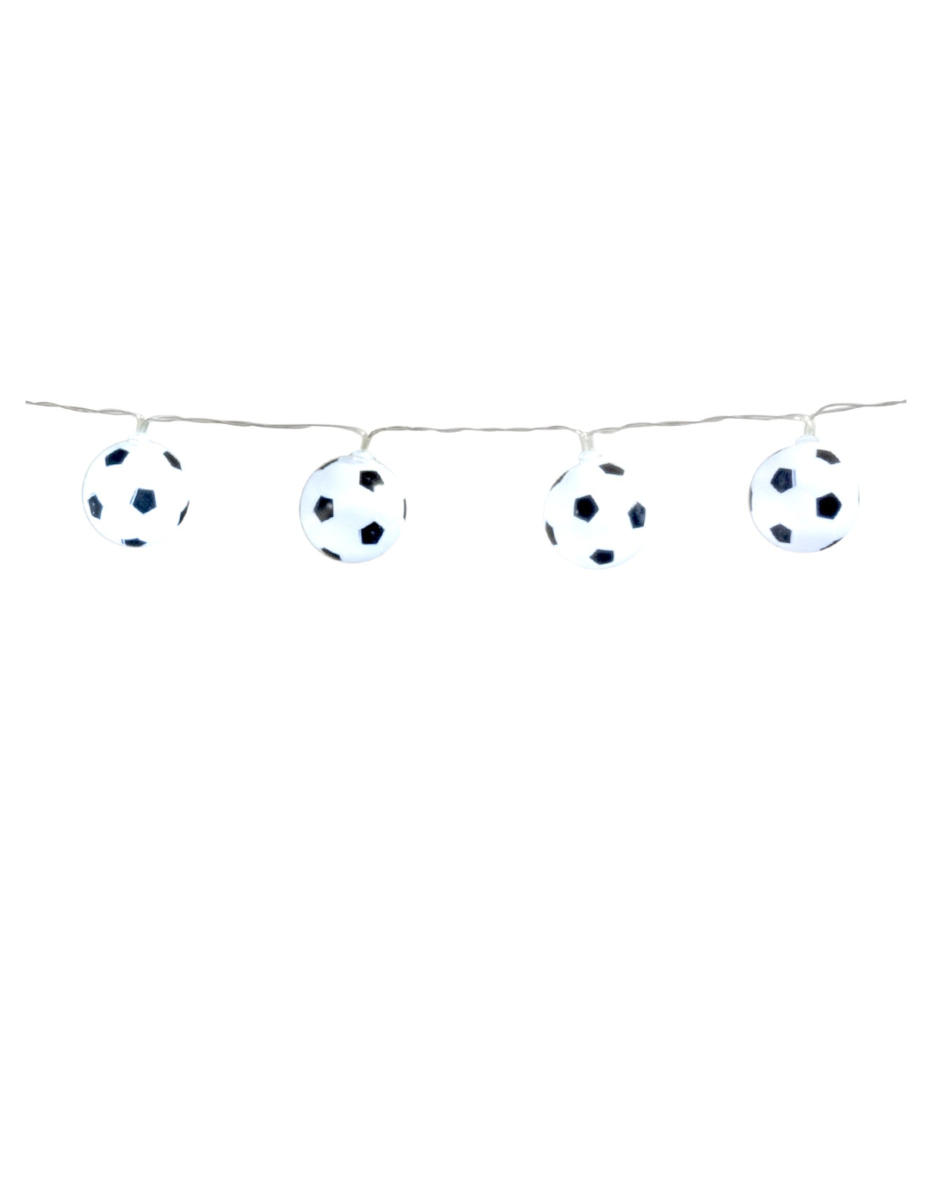Guirlande lumineuse ballons de foot blanc et noir à piles