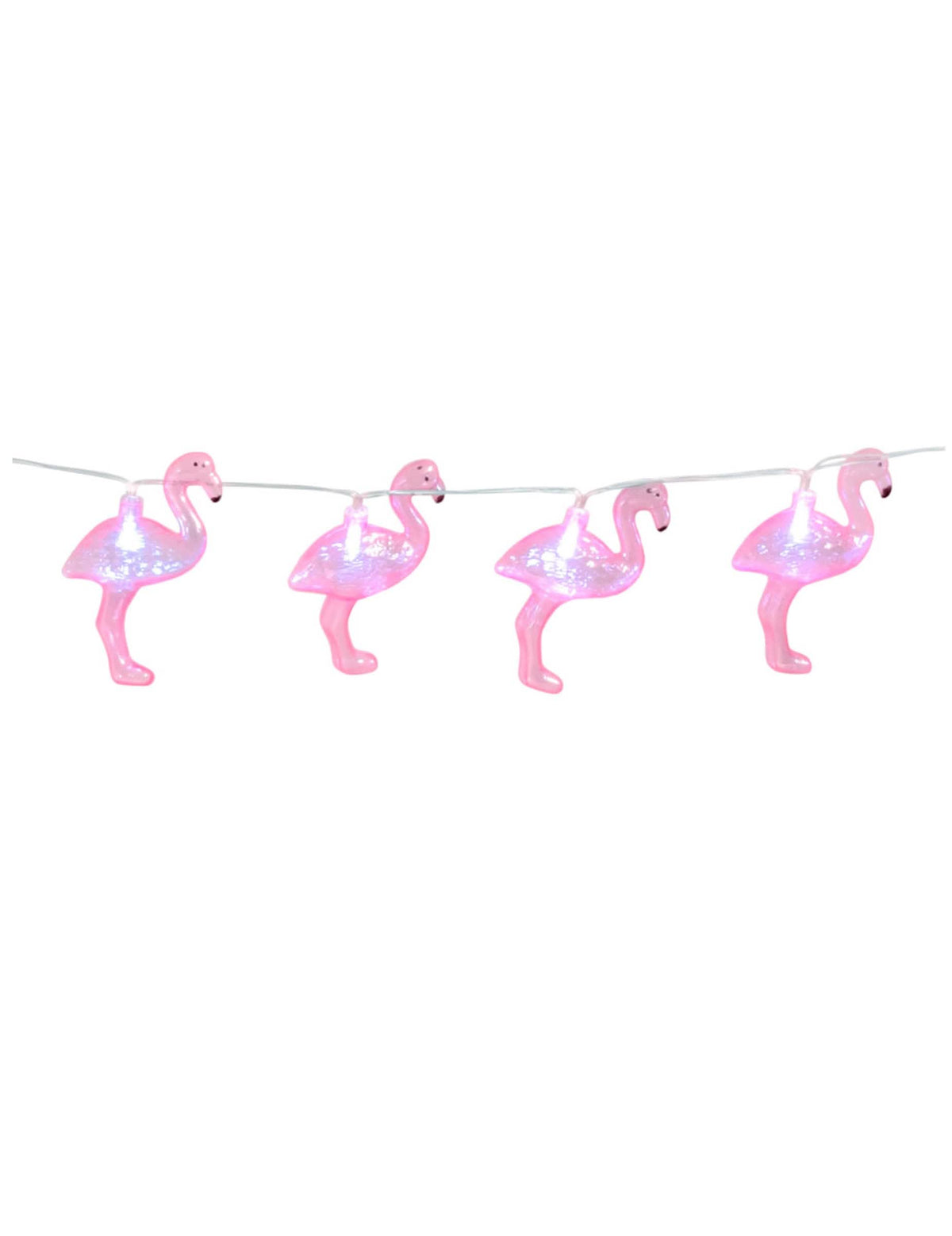 Светеща гирлянда с розови фламинго, розов и блестяща